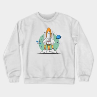 Shuttle Takeoff - Spaceship Crewneck Sweatshirt